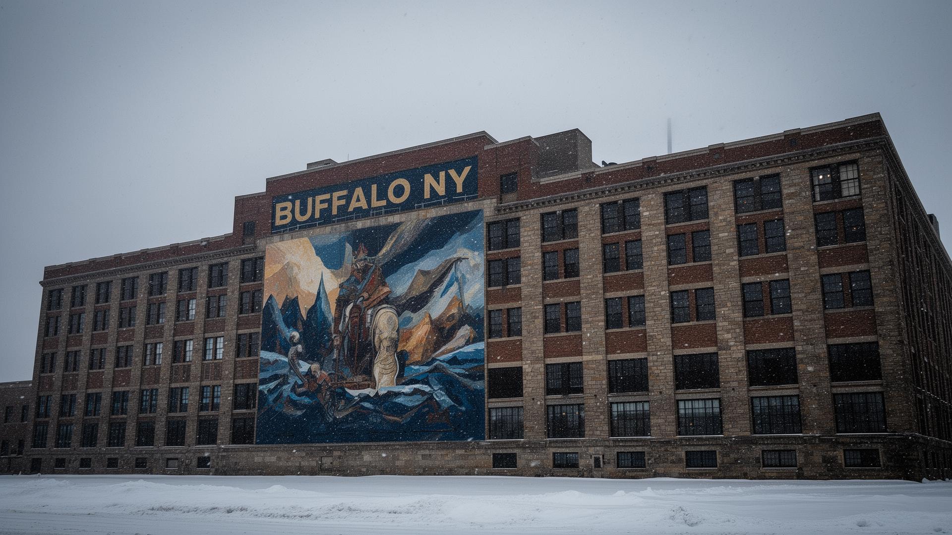Public mural exposed to the Great Lakes region weather conditions